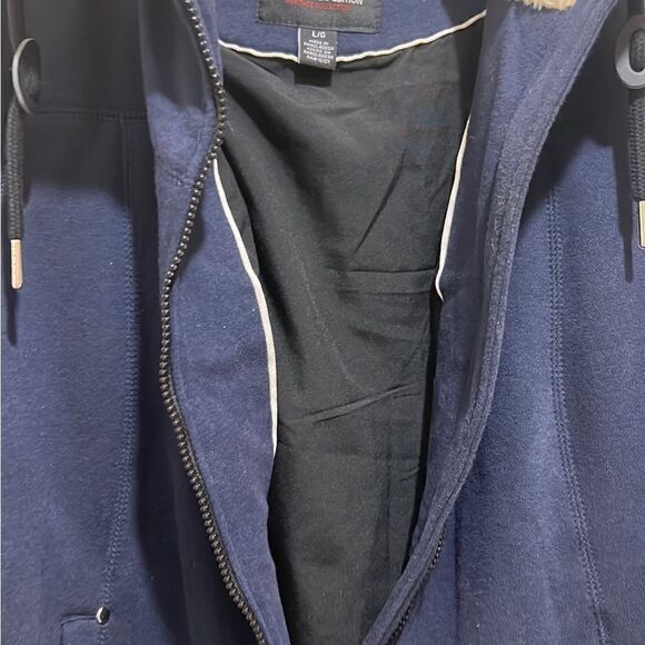 Madison Expedition jacket coat hoodie cotton blend navy LG LIGHTHOUSE RESCUE - Picture 3 of 8